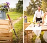 Празднование свадьбы в деревенском стиле